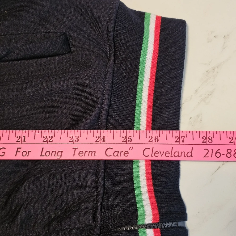 Retro Italia Track Jacket Full Zip Black Red Green White Trim Italy Flag Mens XL - Picture 10 of 12